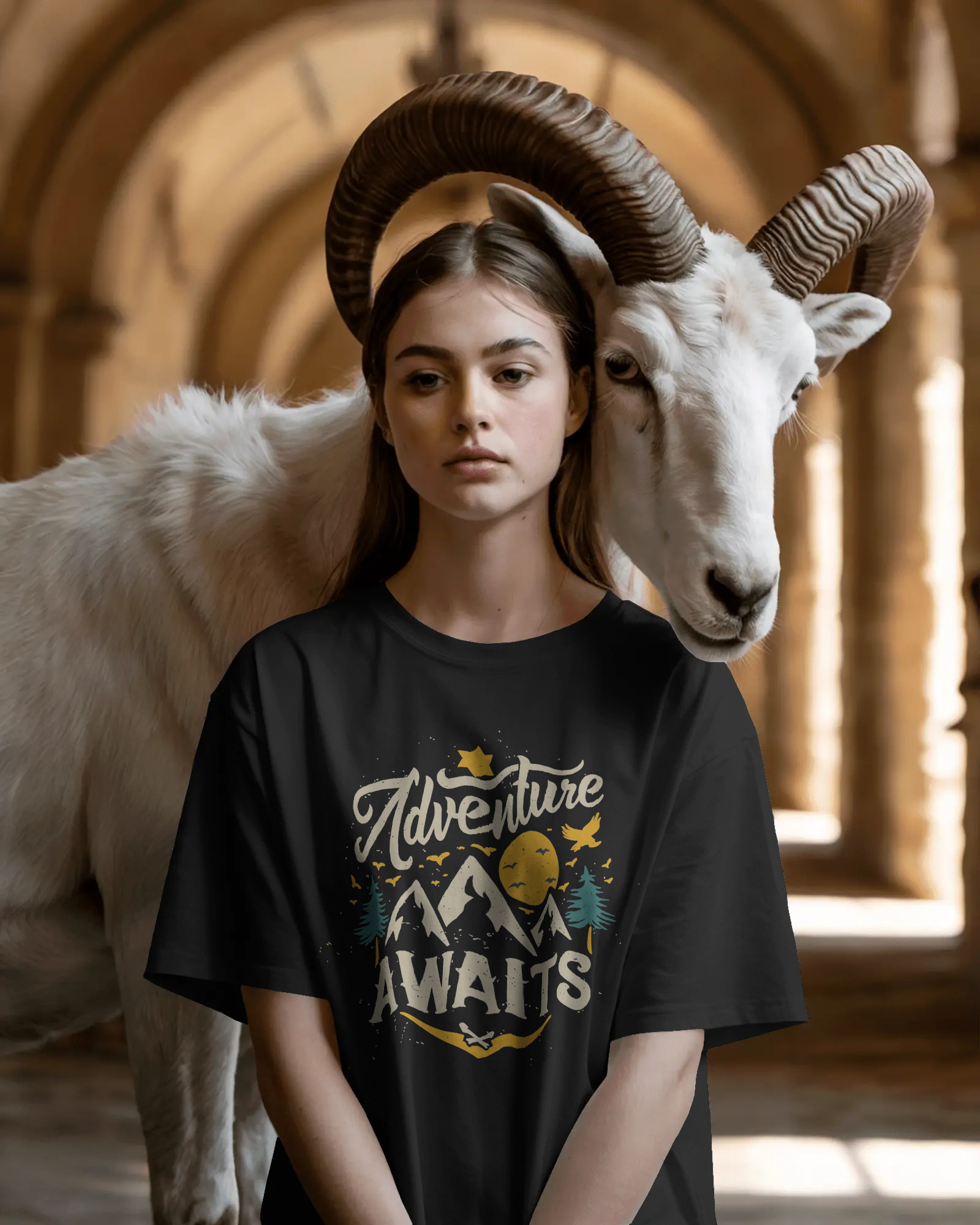 'Adventure Awaits" Premium T-shirt