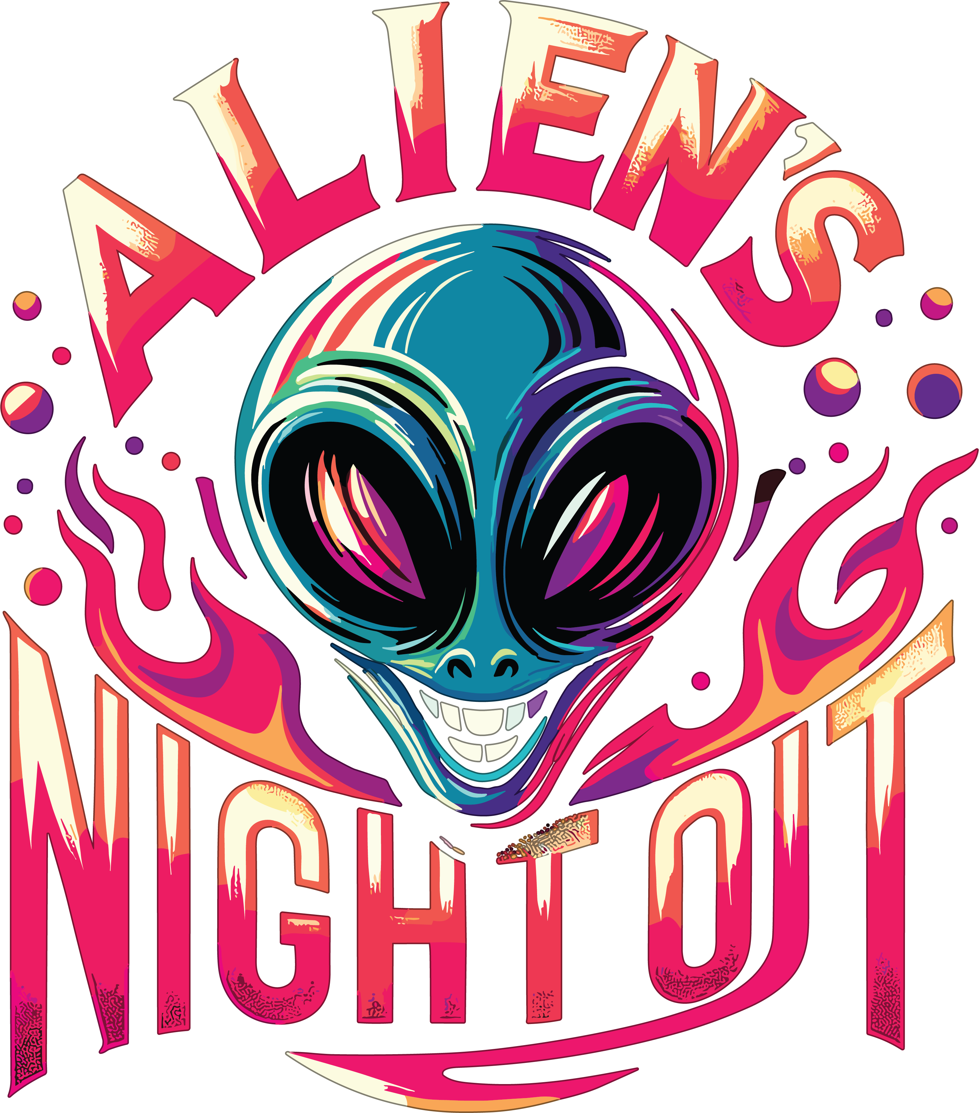 Premium Pullover Hoodie "ALIENS NIGHT OUT"