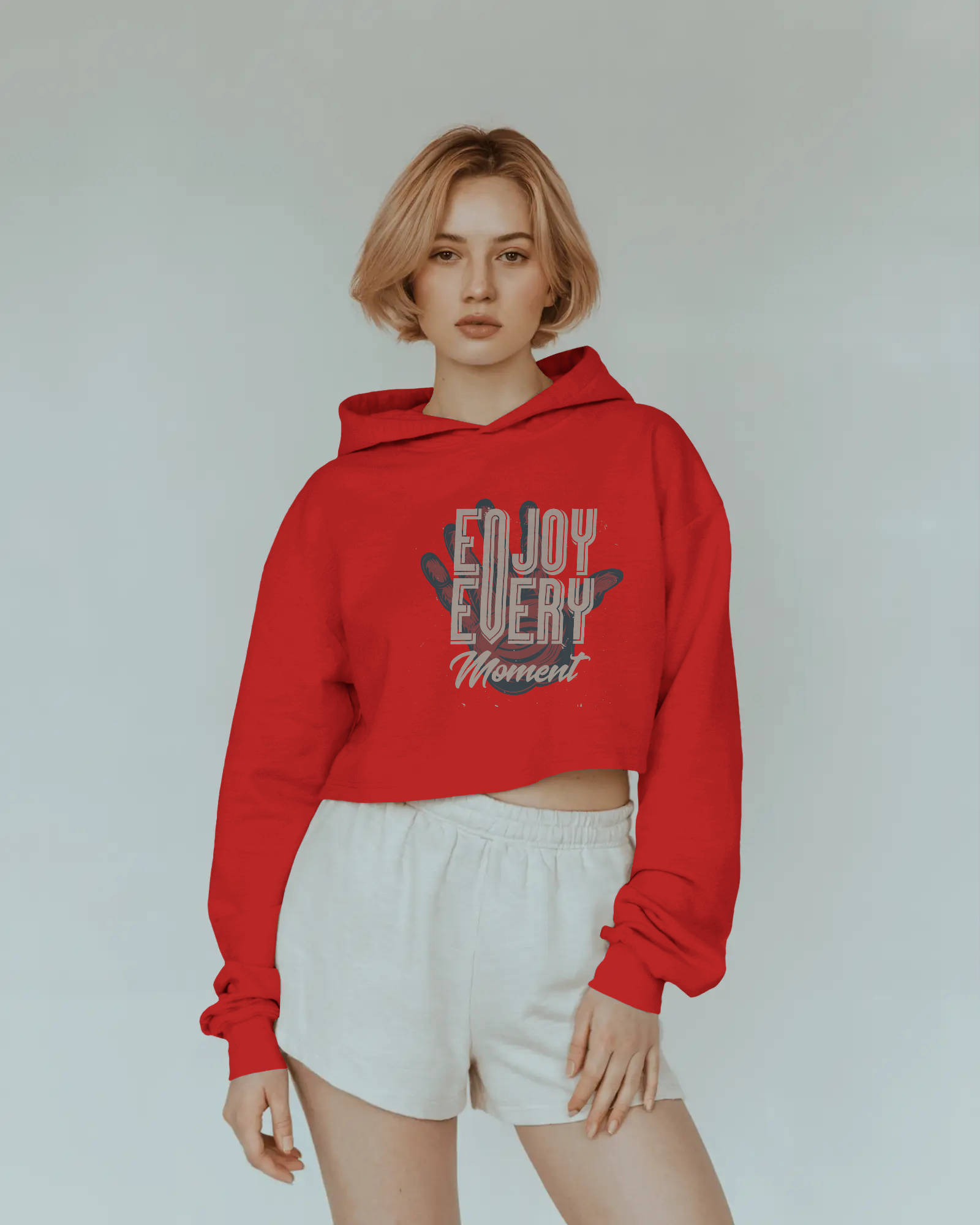 Crop Top Hoodie Premium (Mushroom)