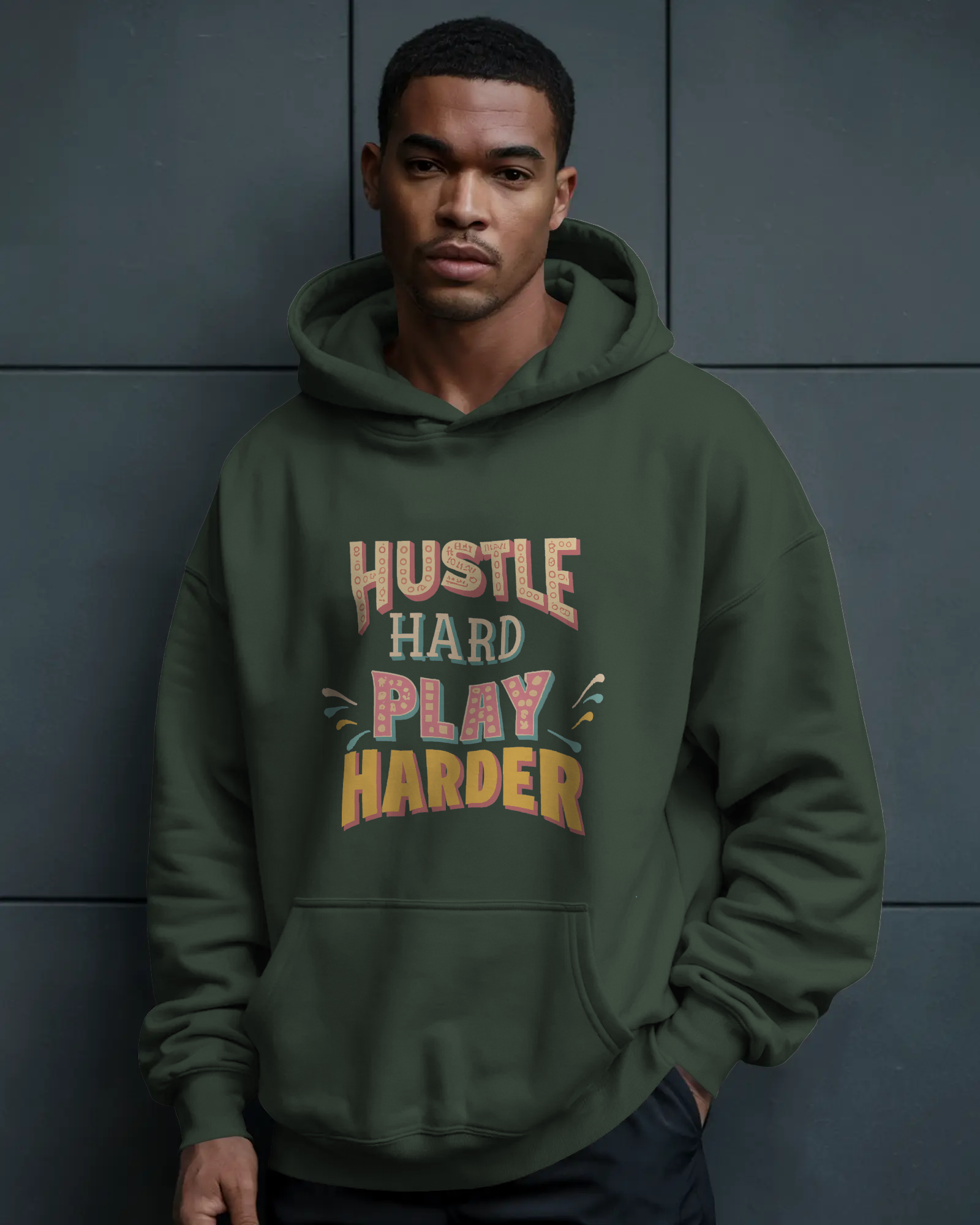 Premium Pullover Hoodie (Hustle Hard)