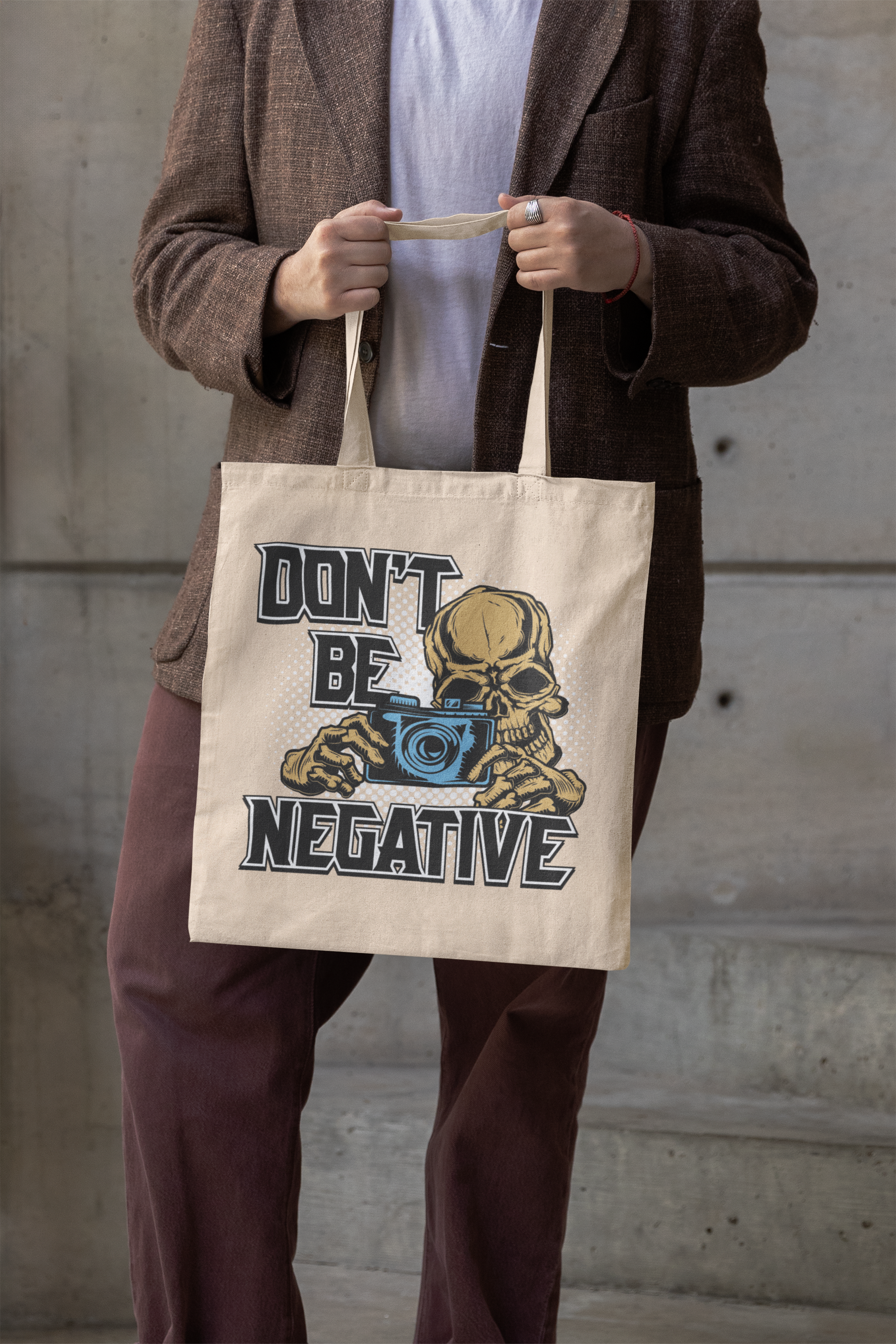 Canvas Tote Bag. "Don't Be Negative"