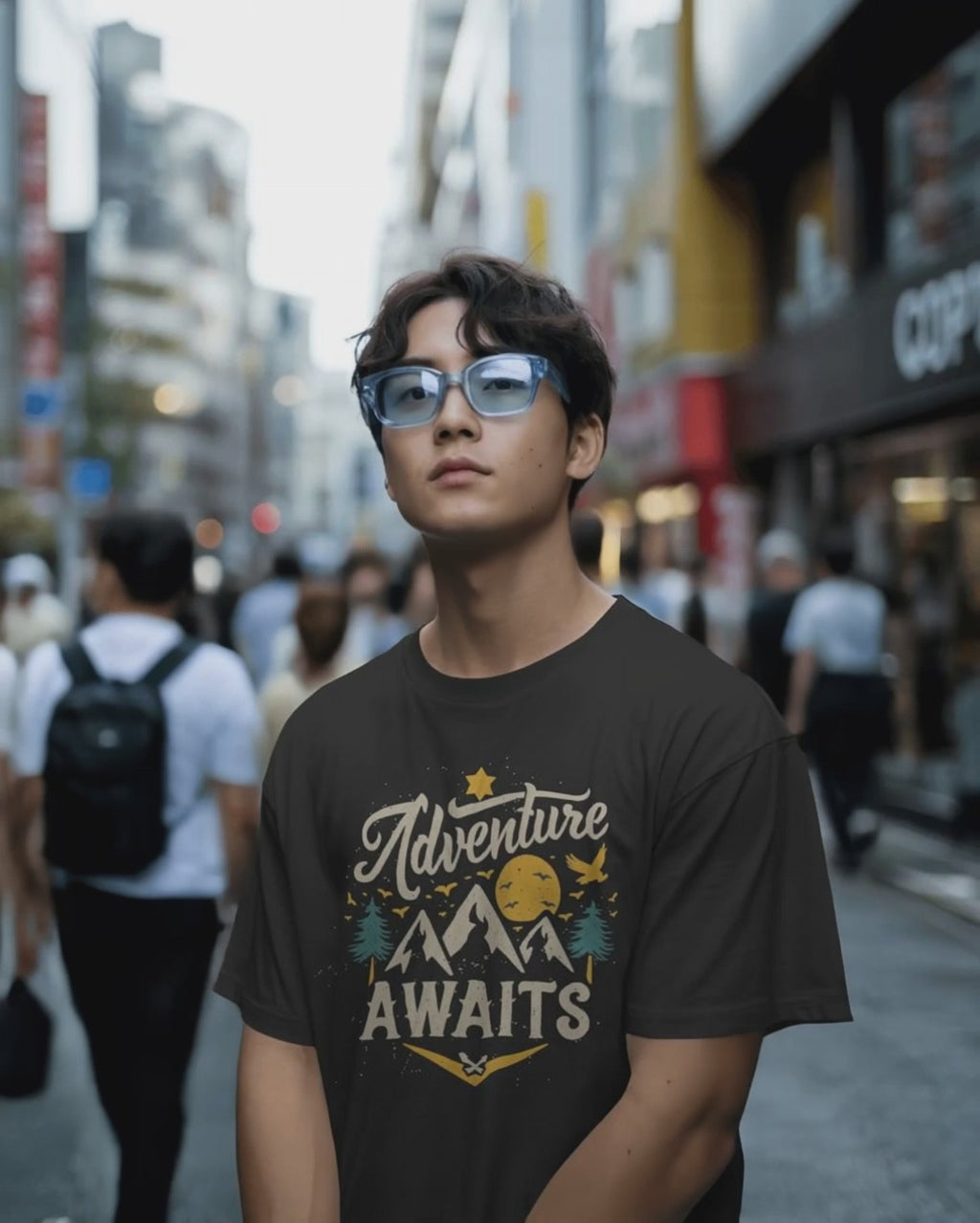 'Adventure Awaits" Premium T-shirt